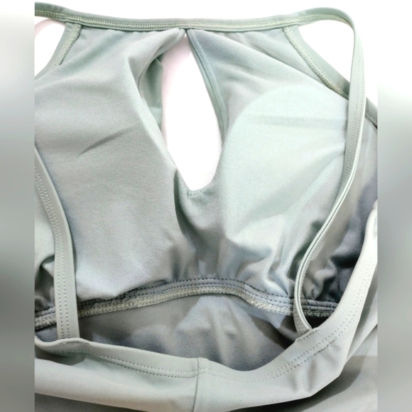 Ellen Tracy Keyhole Ruched One Piece Size 8 Swimsuit Green - Picture 6 of 7